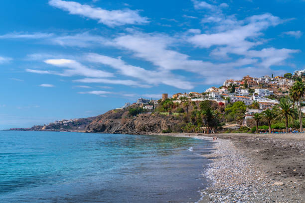 Playa Playazo Rio Seco beach 2 km west of Nerja Costa del Sol Spain Andalusia