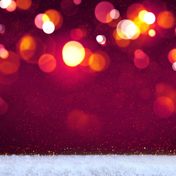istock Merry Christmas background with colorful bokeh and white snow. 2187270667