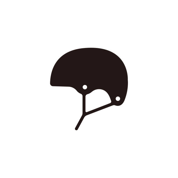 helm-symbol. version mit flacher silhouette. - höhlenklettern stock-grafiken, -clipart, -cartoons und -symbole