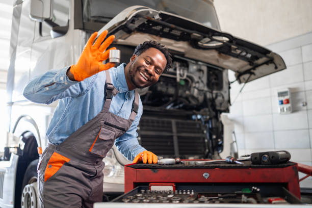 istock Truck service workshop and spare parts. 2187283376