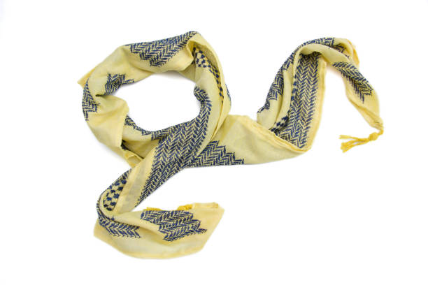 istock Yellow arabic scarf isolated on white background 2187284089