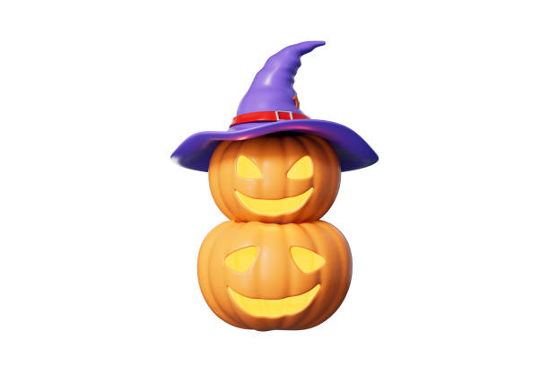 istock Cartoon halloween and pumpkin,3d rendering 2187284953