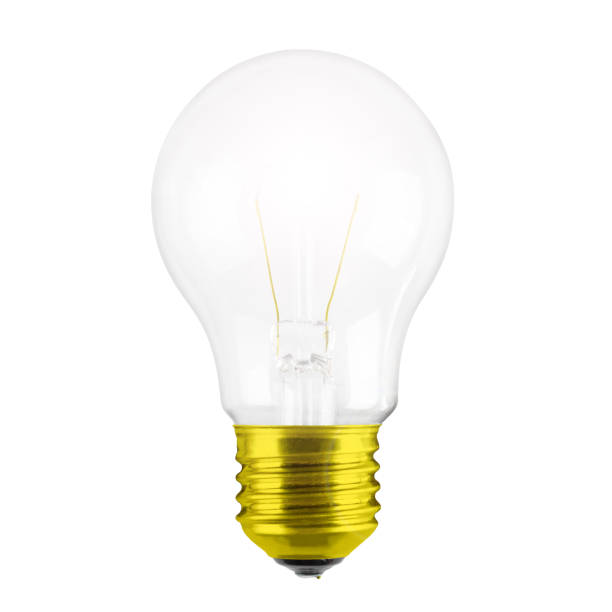 istock Golden glowing bulb of classic shape isolated on white background. 2187287873