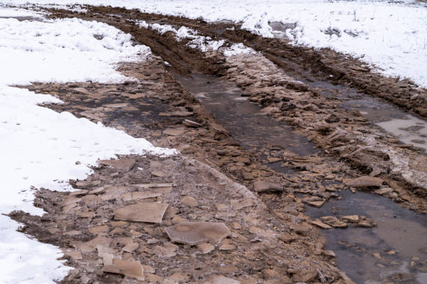 istock Off-road in frozen land. 2187289972