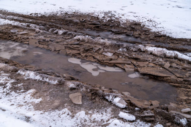 istock Off-road in frozen land. 2187289974