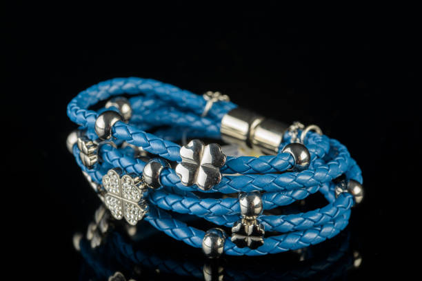 jewelry and bracelets on a black background