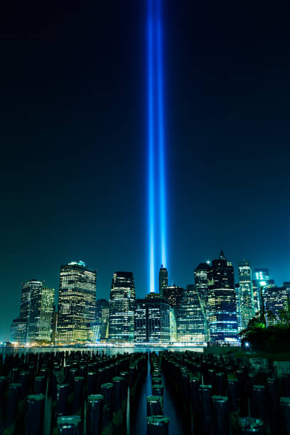 istock Tribute in Light Shines Over NYC Skyline 2187302150
