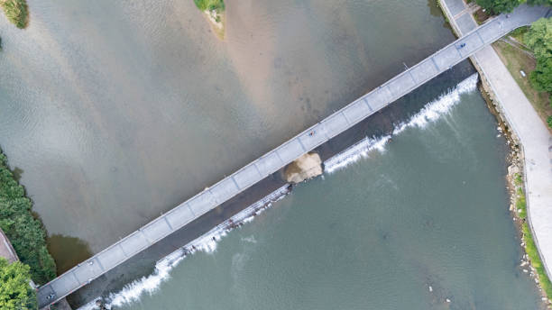 istock Dams and pedestrian bridges on rivers 2187302415