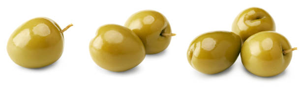 istock green olives isolated on white background. clipping path 2187306002