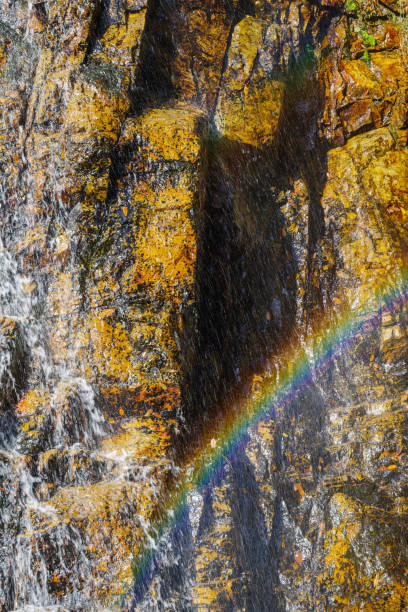 Goho Falls (Ichinotaki Falls) with a rainbow over it, Yaotsu Town, Kamo District, Gifu Prefecture