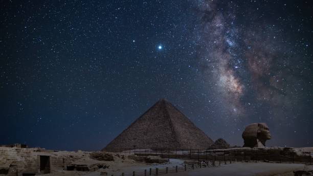 istock Egypt Pyramid of Khufu Sphinx Night Starry Sky 2187311045