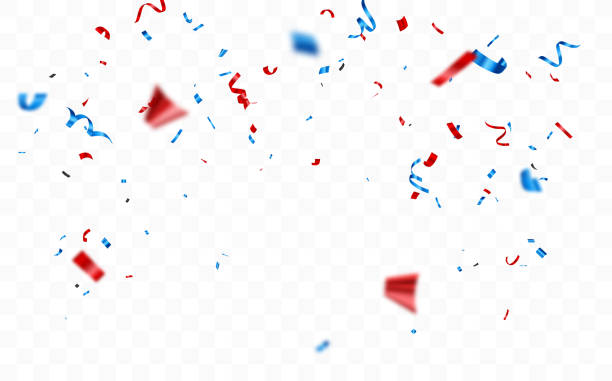 istock Red and blue confetti celebrations design isolated on transparent background 2187315015