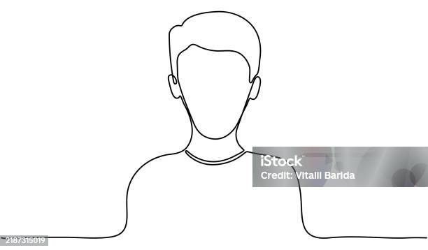 Line Man Draw Man Portrait Continuous Line Drawing Stock Illustration - Download ...