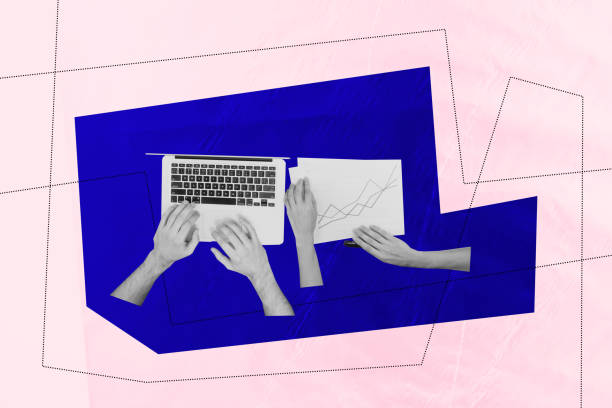 istock Trend artwork composite 3D photo collage design of anonymous team coworking hands type write keyboard graphics document project prepare 2187315580