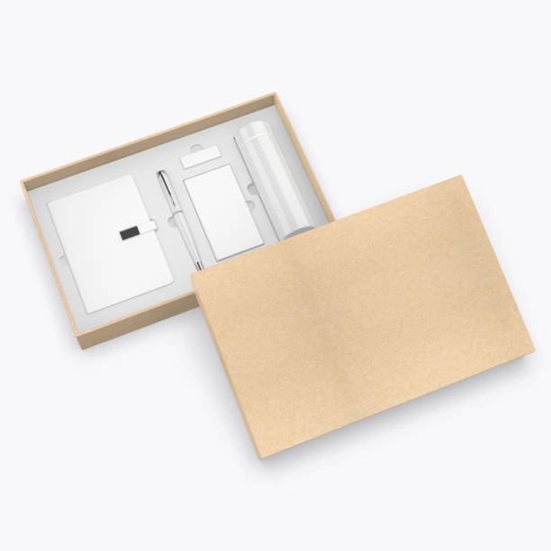 istock Corporate gift set paper hard box for branding template. 2187317893