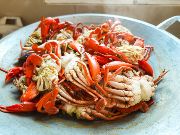 istock Freshly Steamed Crabs in a Large Pan 2187317946