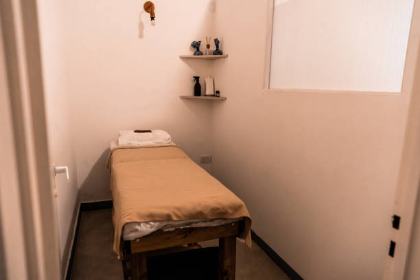 View of a message table beauty spa
