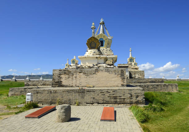 Golden stupa - Buddhist Erdene Zuu Monastery. Located in Kharkhorin, near to the ancient city of Karakorum, Orkhon Valley, Mongolia – UNESCO World Heritage Site