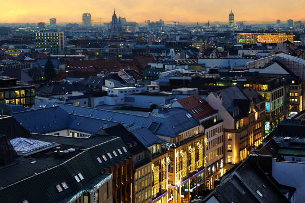 istock Panoramic view over the Munich city rooftops at Christmas time . Bavaria, Germany. 2187342893
