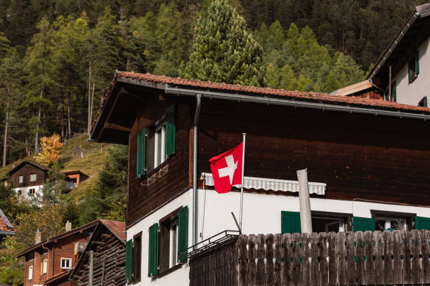 istock The Swiss flag flying 2187355811