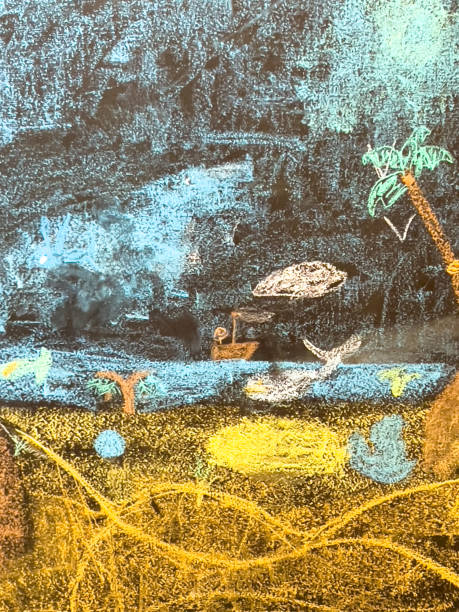 istock Elementary Child’s Chalkboard Drawing in a Waldorf Steiner School 2187366859