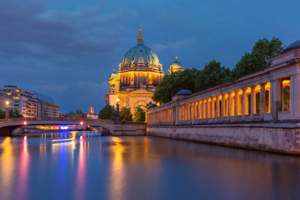 istock Berlin Cathedral and illuminated gallery at dusk, Germany 2187370563