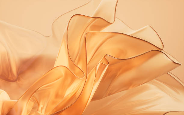 istock Transparent golden multilayer cloth background, 3d rendering. 2187371906