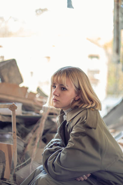 A woman near a house