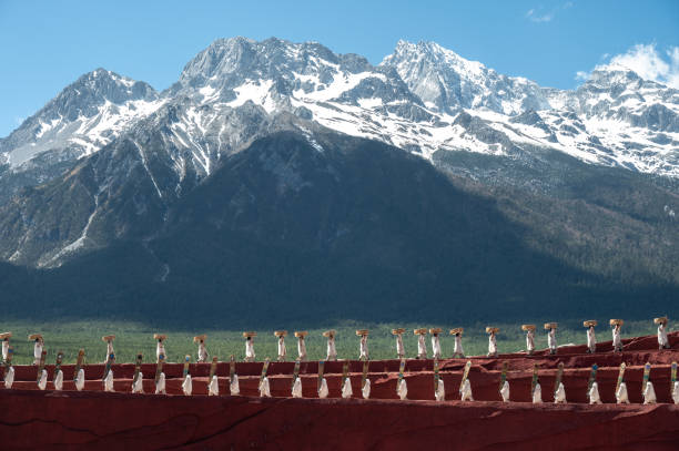 Lijiang, China : 23-03-2024 : A magnificent outdoor singing and dancing performance demonstrating the traditions of local.