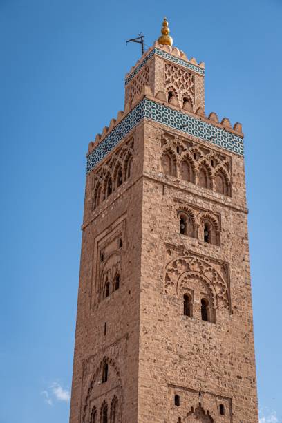 istock Koutoubia Mosque tower in Marrakech, Morocco against a clear blue sky. 2187382404