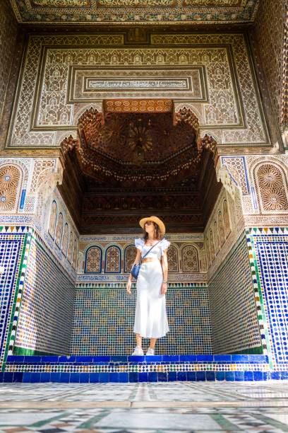 istock Woman in Moroccan Architectural Setting 2187382691