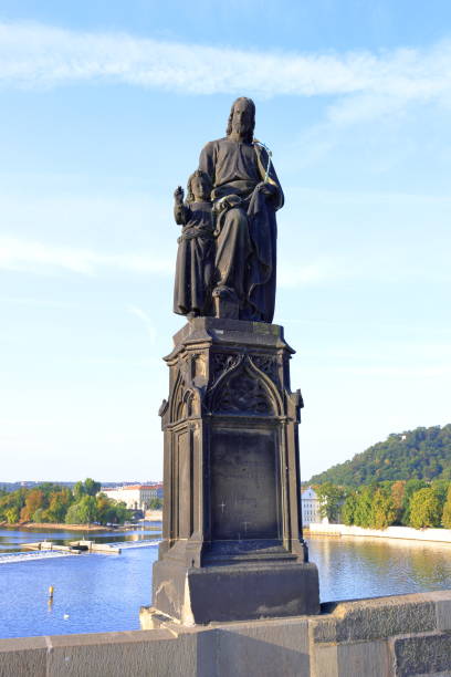istock Statues at Charles Bridge (Karluv most) Landmark stone bridge 2187382807
