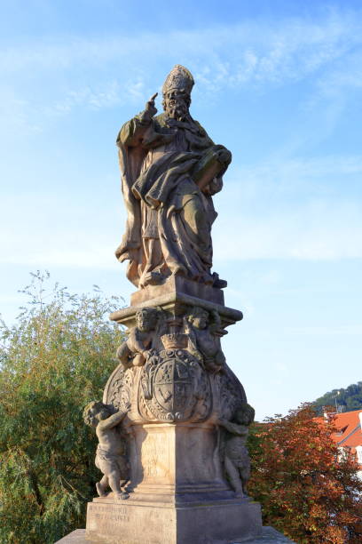 istock Statues at Charles Bridge (Karluv most) Landmark stone bridge 2187382816