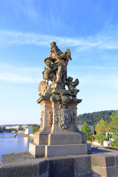 istock Statues at Charles Bridge (Karluv most) Landmark stone bridge 2187382827