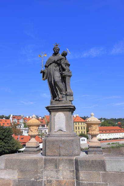 istock Statues at Charles Bridge (Karluv most) Landmark stone bridge 2187382847