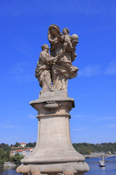 istock Statues at Charles Bridge (Karluv most) Landmark stone bridge 2187382856