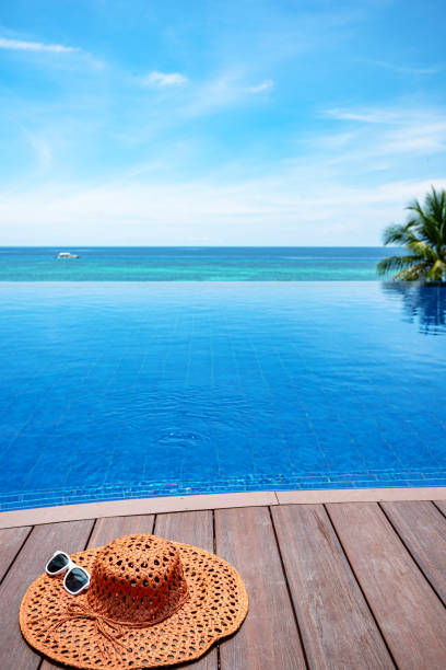 A lounge chair faces the turquoise Indian Ocean beneath the canopy of a Beach Heliotrope tree. This tranquil spot offers peaceful solitude and invites relaxation amidst a coastal paradise.