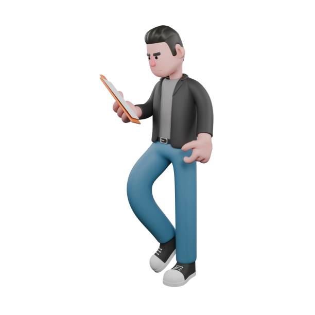 istock Screenwriter 3D Cartoon Model Design. A male screenwriter walks to the right while holding a clipboard. Artistic Illustration 2187387791