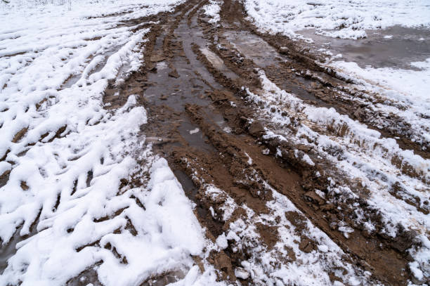 istock Off-road in frozen land. 2187395665