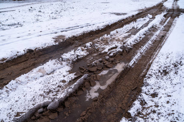 istock Off-road in frozen land. 2187395700