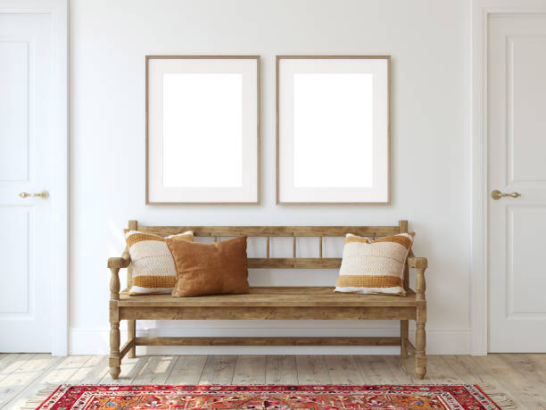 istock Modern farmhouse entryway. Poster mockup. 3d rendering. 2187396661