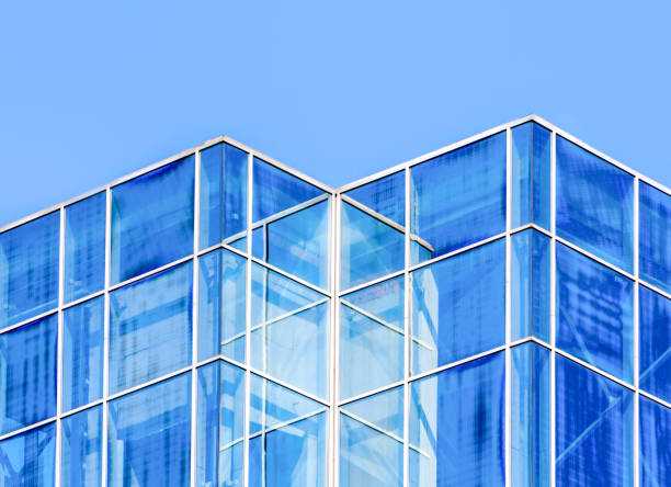 empty windows of office building without people abstract modern architectural background