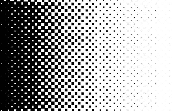 Monochrome gradient Halftone faded grid background. Vector illustration. Small squares on white background. Pop art style gradient