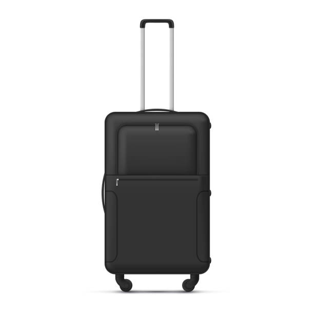 istock Stylish black suitcase designed for hand luggage travel, ideal for vacation or business trips 2187405121