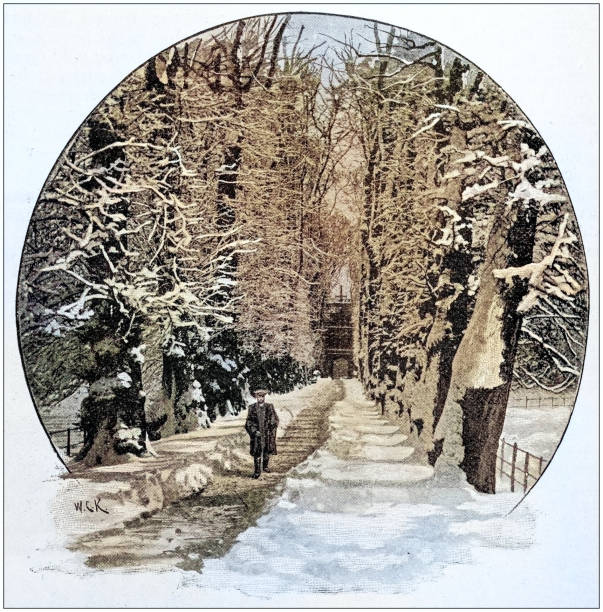 Antique photograph: Snow in Cambridge