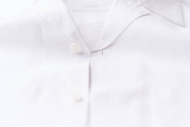 Close up of white Men's shirt.