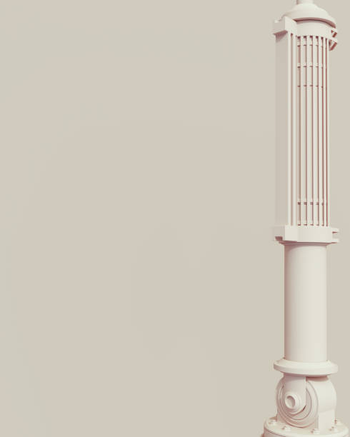 Beige industrial tech pistons objects connector abstract background neutral monochrome soft tones skin tones brown 3d illustration render