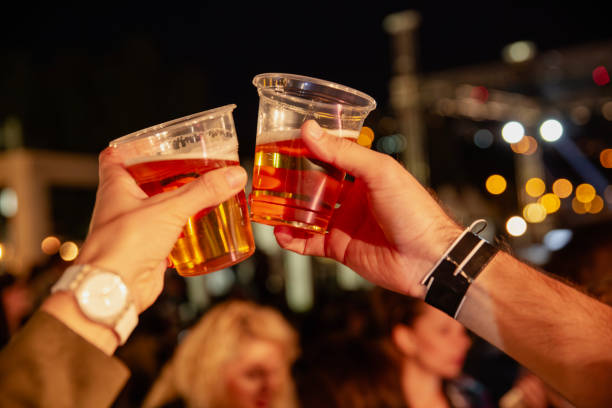 istock Beer toast at music festival 2187422421