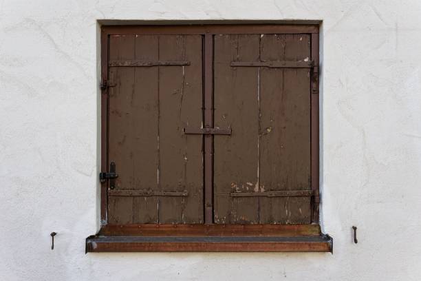 Traditional wooden shutters on a building in southern Germany