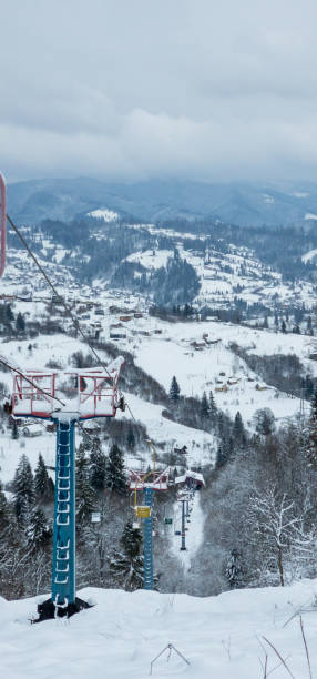 istock Old single chairlift up the mountain 2187437378